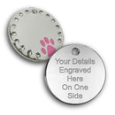 Diamante Bling Pet id Tag Round - Pet-id-tags.co.uk