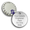 Diamante Bling Pet id Tag Round - Pet-id-tags.co.uk