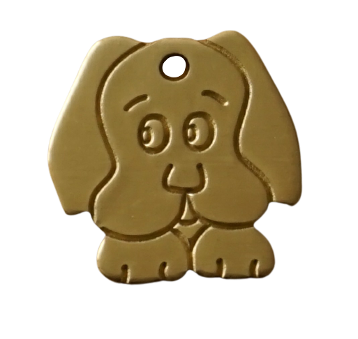 Brass or Nickel Dogface dog id tag - Pet-id-tags.co.uk