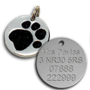 Glitter Pet id Tag 24mm with Paw Design - Pet-id-tags.co.uk