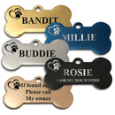 Bone Shaped Pet id tags Stainless Steel - Pet-id-tags.co.uk