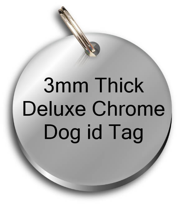 Dog Name Tags Deluxe Chrome: your best friend made known and unique. - Pet-id-tags.co.uk