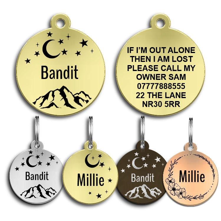 Dog Tag Personalised ID Tags for Dogs/Cats Custom Pet Tag Engraved Dog Name Tag - Pet-id-tags.co.uk
