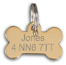 Luxury Gold Plated Bone Pet id Tag - Pet-id-tags.co.uk