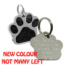 Glitter Paw-print Shape Tag | Glitter Pet Id Tags - Pet-id-tags.co.uk