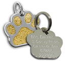 Glitter Paw-print Shape Tag | Glitter Pet Id Tags - Pet-id-tags.co.uk