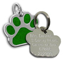 Glitter Paw-print Shape Tag | Glitter Pet Id Tags - Pet-id-tags.co.uk
