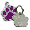 Glitter Paw-print Shape Tag | Glitter Pet Id Tags - Pet-id-tags.co.uk