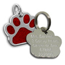 Glitter Paw-print Shape Tag | Glitter Pet Id Tags - Pet-id-tags.co.uk