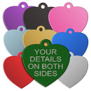 Aluminium Heart Pet Tag - Lightweight pet id tags - Pet-id-tags.co.uk