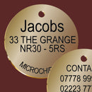 Solid Brass Dog Id Tag 30mm 2mm Thick - Pet-id-tags.co.uk