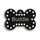 Diamante Bling Bone Pet id Tag - Pet-id-tags.co.uk