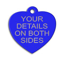 Aluminium Heart Pet Tag - Lightweight pet id tags - Pet-id-tags.co.uk