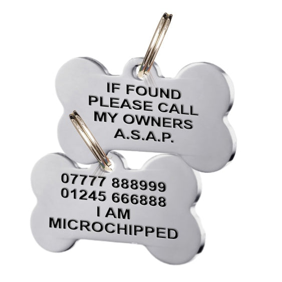 Stainless Steel Stainless Steel Pet Tag _Bone shape
