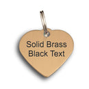 Brass Pet id Tag - Heart Prestige Range - Pet-id-tags.co.uk