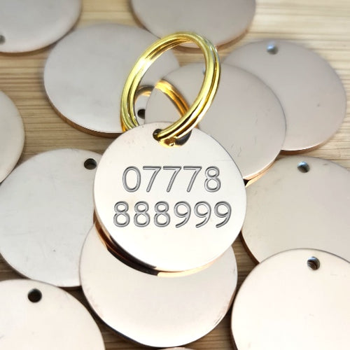 Cat collar name tags stainless steel Rose Gold