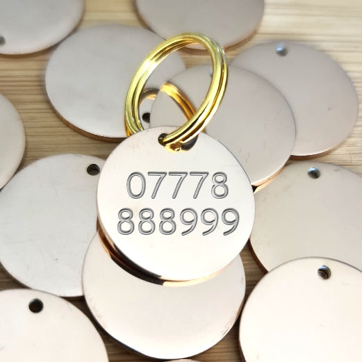 Cat collar name tag stainless steel Rose Gold - Pet-id-tags.co.uk