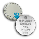 Diamante Bling Pet id Tag Round - Pet-id-tags.co.uk