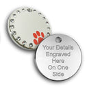 Diamante Bling Pet id Tag Round - Pet-id-tags.co.uk