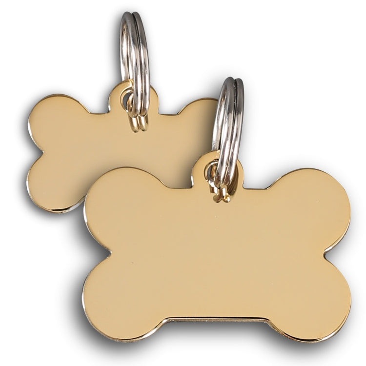 Luxury Gold Plated Bone Pet id Tag - Pet-id-tags.co.uk