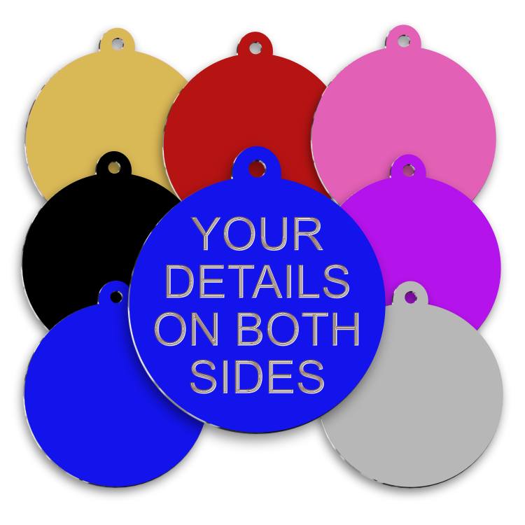 Lightweight Pet id Tags Disc with Tab - Pet-id-tags.co.uk