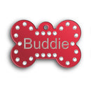 Diamante Bling Bone Pet id Tag - Pet-id-tags.co.uk