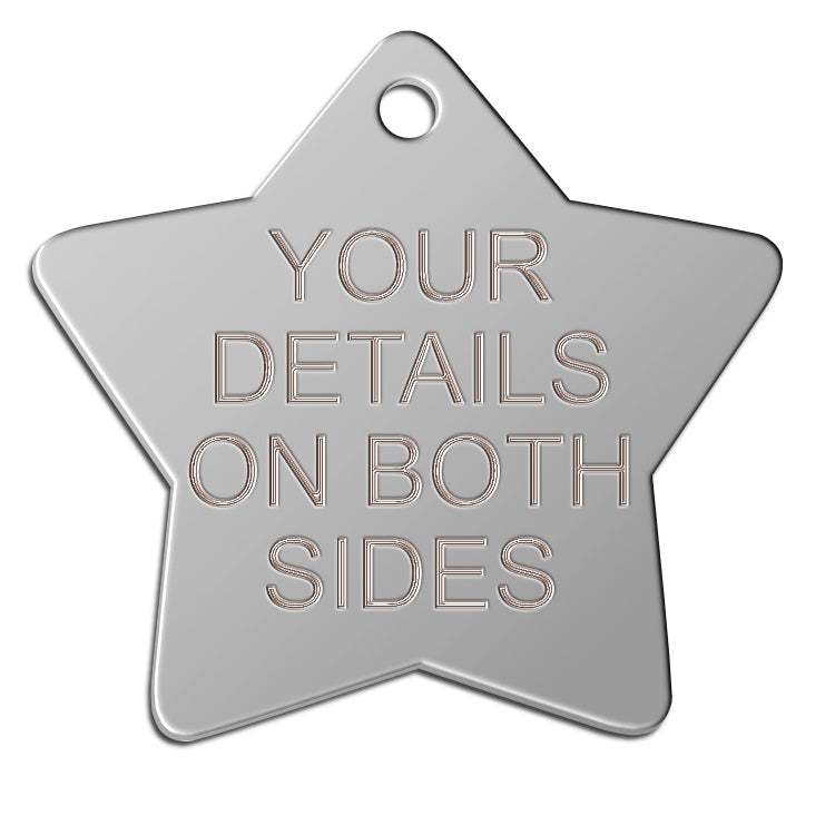 Star Pet ID Tags - Aluminium - Pet-id-tags.co.uk