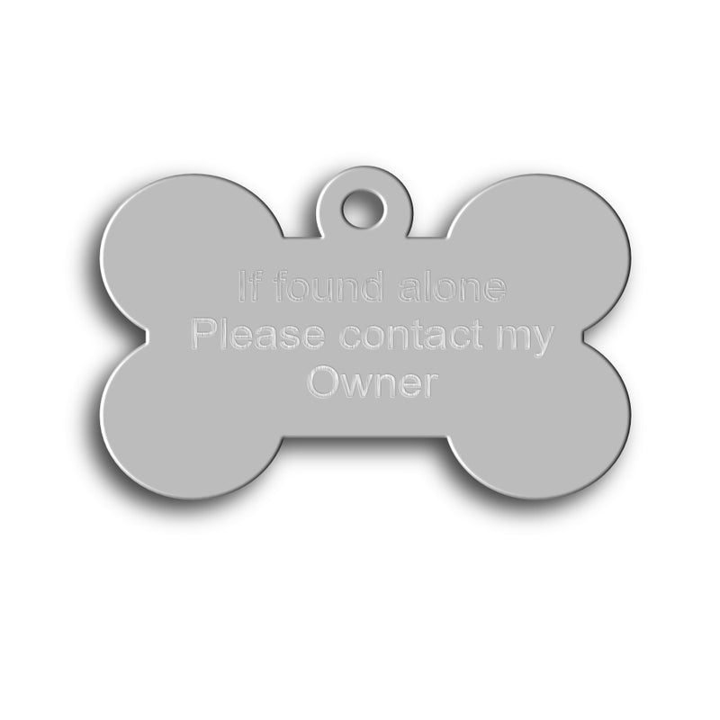 Aluminium bone shaped dog tags uk -  bone dog tag - Pet-id-tags.co.uk