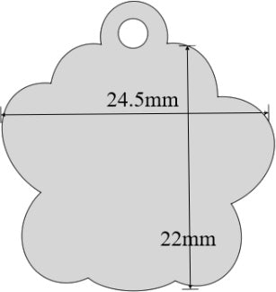 Small Glitter Pawprint Shape Dog id Tag - Pet-id-tags.co.uk